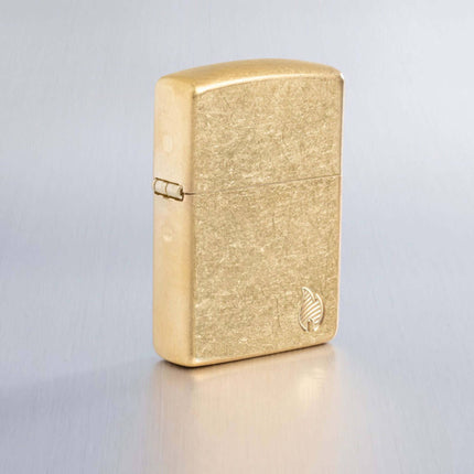 Zippo Lighter: Armor Tumbled Brass Flame Design | 46398