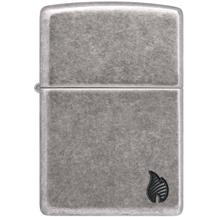 Zippo Lighter: Armor Antique Silver Flame Design | 46399