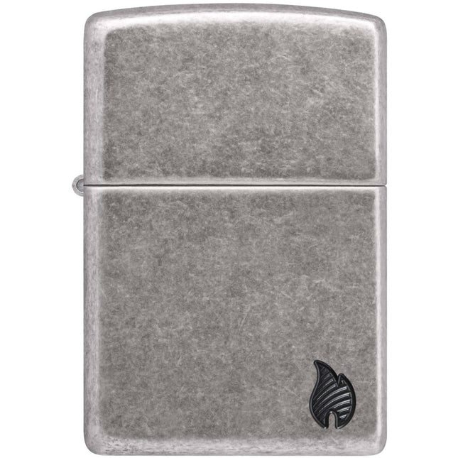 Zippo Lighter: Armor Antique Silver Flame Design | 46399
