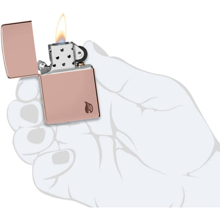Zippo Lighter: Rose High Polish Flame | 46401