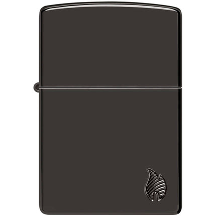 Zippo Lighter: Black High Polish Flame | 46402