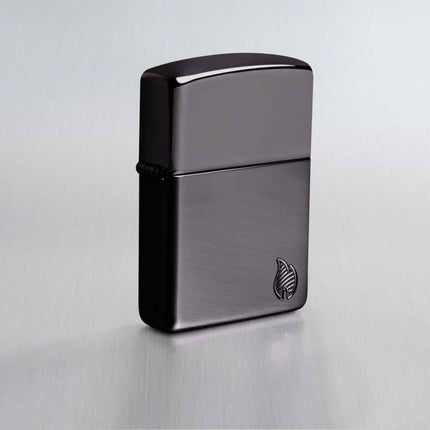 Zippo Lighter: Black High Polish Flame | 46402