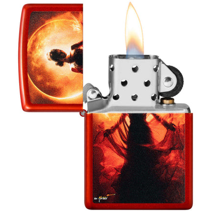 Zippo Lighter: Mazzi Woman Design Metallic Red | 46410