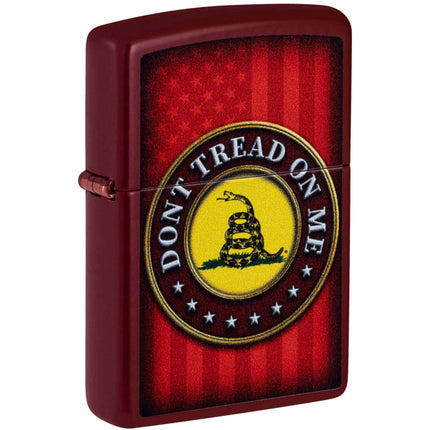 Zippo Lighter: Dont Tread on Me Text Merlot | 46419