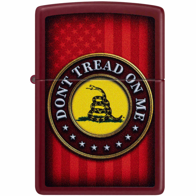Zippo Lighter: Dont Tread on Me Text Merlot | 46419