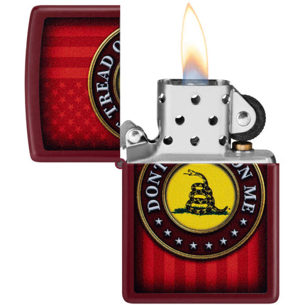 Zippo Lighter: Dont Tread on Me Text Merlot | 46419