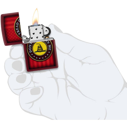 Zippo Lighter: Dont Tread on Me Text Merlot | 46419