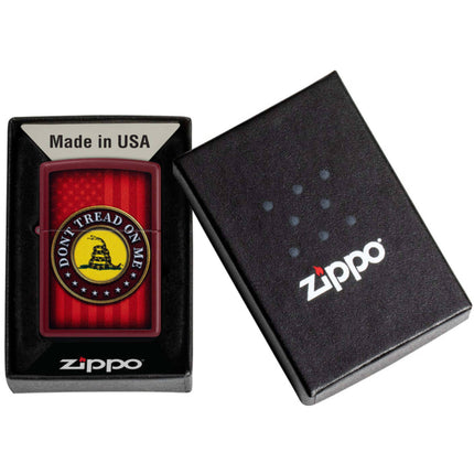 Zippo Lighter: Dont Tread on Me Text Merlot | 46419