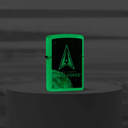 Zippo Windproof Pocket Lighter U.S. Space Force Glow In The Dark Metal 46421
