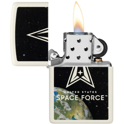 Zippo Windproof Pocket Lighter U.S. Space Force Glow In The Dark Metal 46421