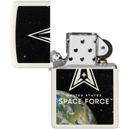 Zippo Windproof Pocket Lighter U.S. Space Force Glow In The Dark Metal 46421