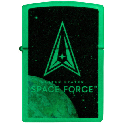 Zippo Windproof Pocket Lighter U.S. Space Force Glow In The Dark Metal 46421