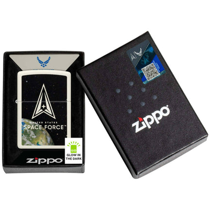 Zippo Windproof Pocket Lighter U.S. Space Force Glow In The Dark Metal 46421