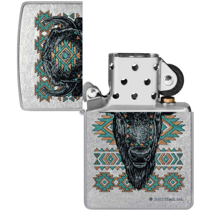 Zippo Lighter: Buck Wear American Bison Head | 46422