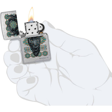 Zippo Lighter: Buck Wear American Bison Head | 46422