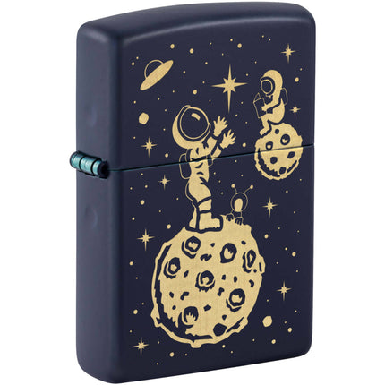 Zippo Lighter: Space Men Design Navy Matte | 46423