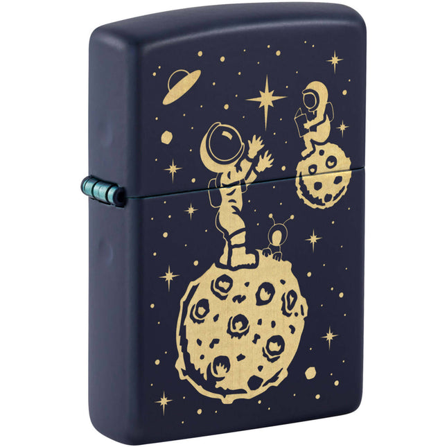Zippo Lighter: Space Men Design Navy Matte | 46423
