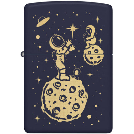 Zippo Lighter: Space Men Design Navy Matte | 46423