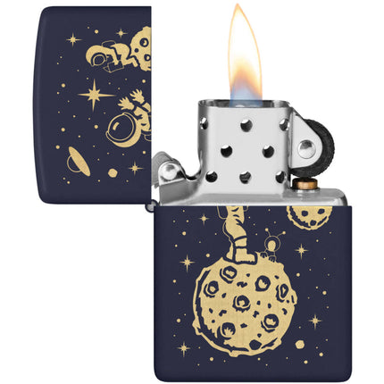 Zippo Lighter: Space Men Design Navy Matte | 46423