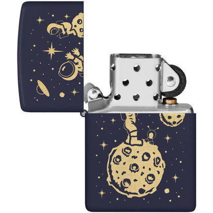 Zippo Lighter: Space Men Design Navy Matte | 46423