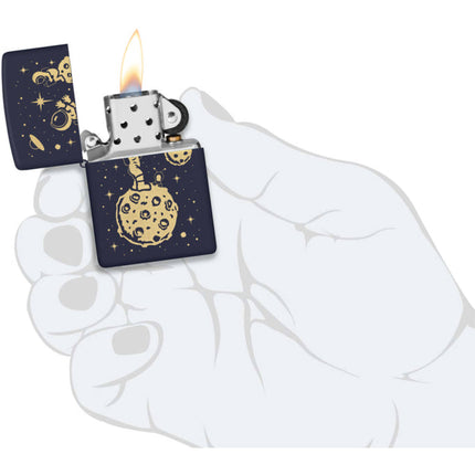 Zippo Lighter: Space Men Design Navy Matte | 46423
