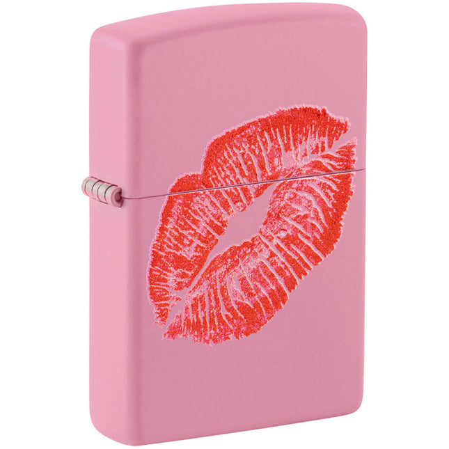 Zippo Lighter: Kiss Design Pink Matte | 46470