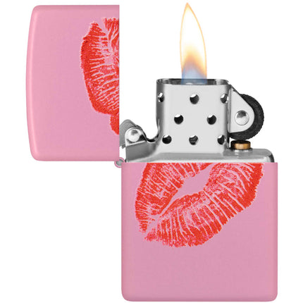 Zippo Lighter: Kiss Design Pink Matte | 46470