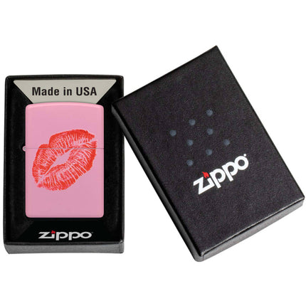 Zippo Lighter: Kiss Design Pink Matte | 46470