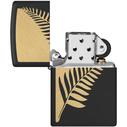 Zippo Windproof Pocket Lighter Zen Flora Design Matte Black Metal 46473