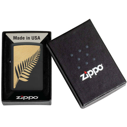 Zippo Windproof Pocket Lighter Zen Flora Design Matte Black Metal 46473