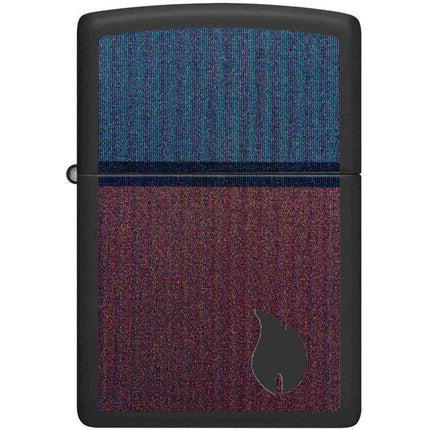 Zippo Lighter: Color Block Flame Design Black Matte | 46476