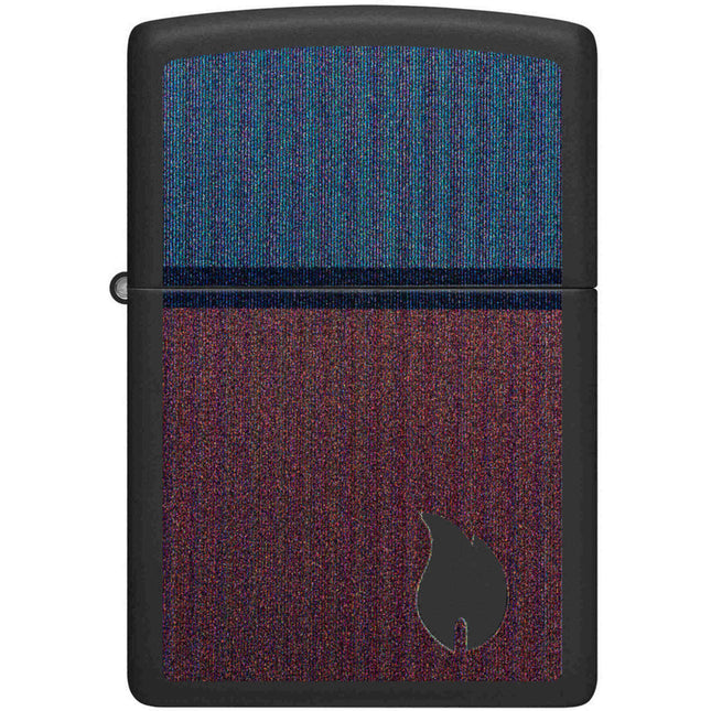 Zippo Lighter: Color Block Flame Design Black Matte | 46476