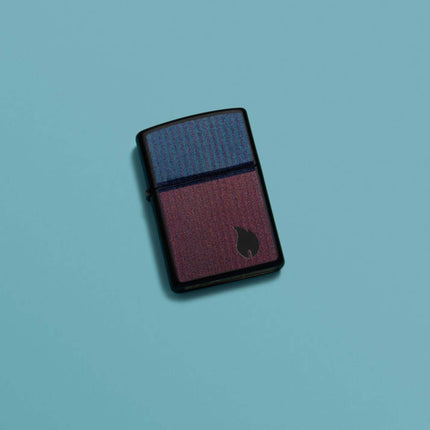 Zippo Lighter: Color Block Flame Design Black Matte | 46476