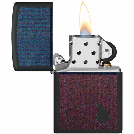 Zippo Lighter: Color Block Flame Design Black Matte | 46476