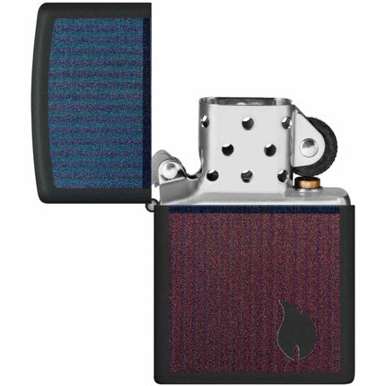 Zippo Lighter: Color Block Flame Design Black Matte | 46476