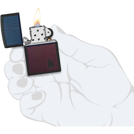 Zippo Lighter: Color Block Flame Design Black Matte | 46476