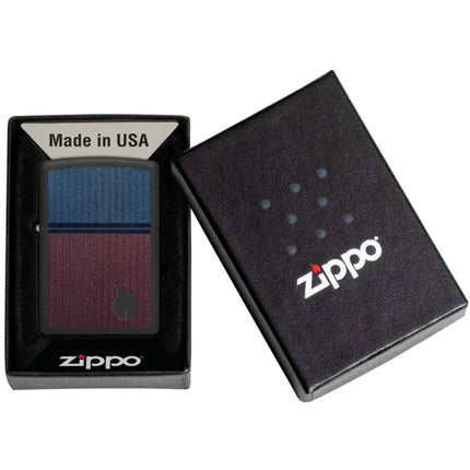 Zippo Lighter: Color Block Flame Design Black Matte | 46476