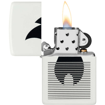 Zippo Lighter: Lined Flame Design White Matte | 46485