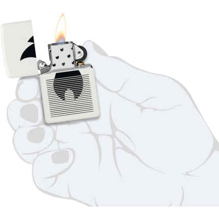 Zippo Lighter: Lined Flame Design White Matte | 46485