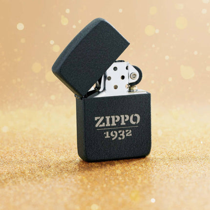 Zippo Lighter: Zippo 1932 Design Black Crackle Finish | 46567
