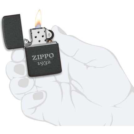 Zippo Lighter: Zippo 1932 Design Black Crackle Finish | 46567