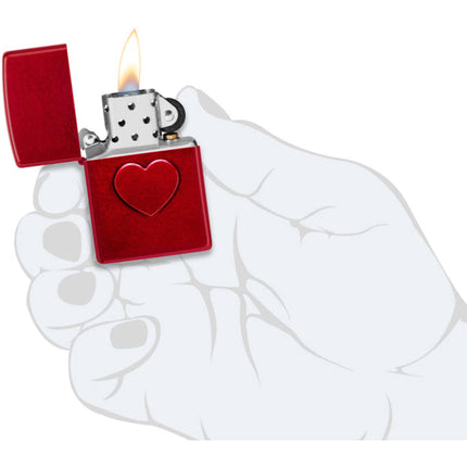 Zippo Lighter: Stamped Heart Design | 46588