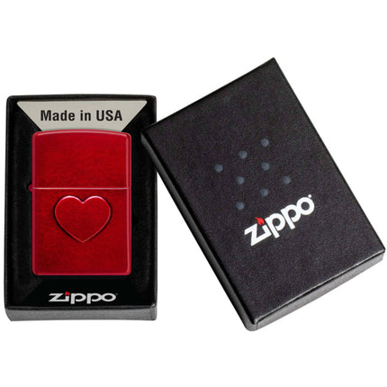 Zippo Lighter: Stamped Heart Design | 46588