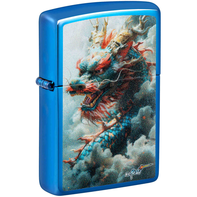 Zippo Lighter: Mazzi Dragon Design Blue | 46686