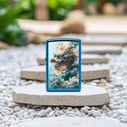 Zippo Lighter: Mazzi Dragon Design Blue | 46686