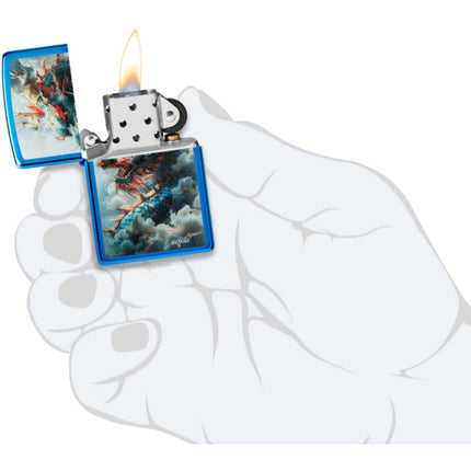 Zippo Lighter: Mazzi Dragon Design Blue | 46686