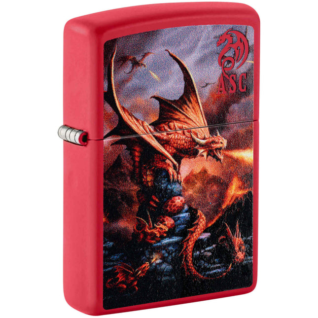 Zippo Lighter: Anne Stokes Fire Dragon Design Red | 46690