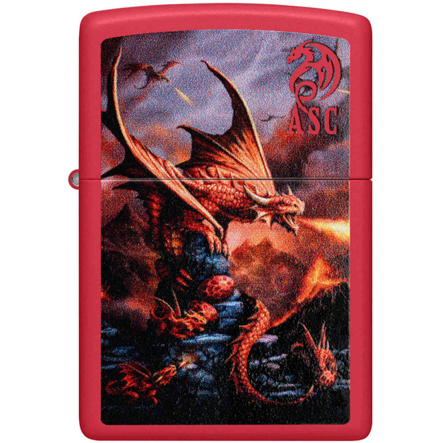 Zippo Lighter: Anne Stokes Fire Dragon Design Red | 46690