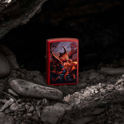 Zippo Lighter: Anne Stokes Fire Dragon Design Red | 46690