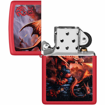 Zippo Lighter: Anne Stokes Fire Dragon Design Red | 46690